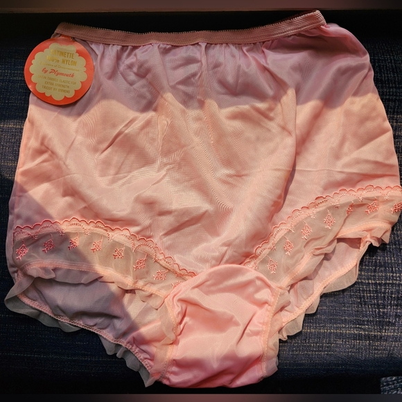 Vintage NWT Plymouth undies nylon tricot sheer ruffle full coverage panties - Picture 1 of 6